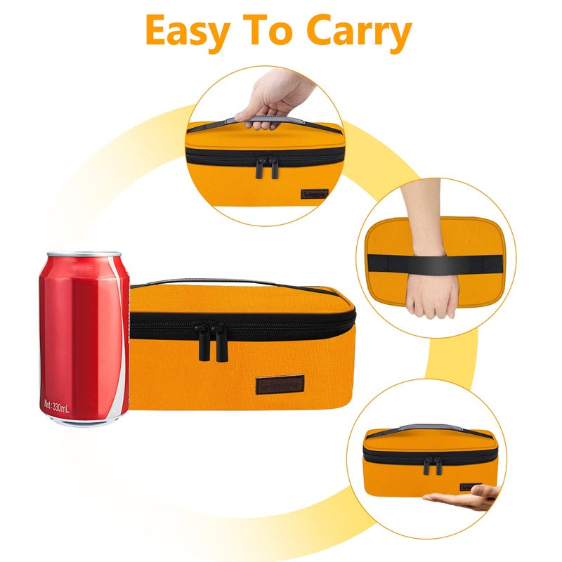 Gloppie Mini Lunch Box Small Lunch Bag for Children Insulated Lunch Bag for Kids LunchBox Thermal Lunch Boxes Reusable Sandwich Bags Snack Box  Orange - Image 2